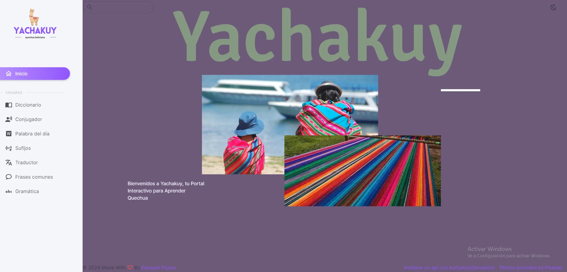 A screenshot of https://yachakuy.netlify.app/